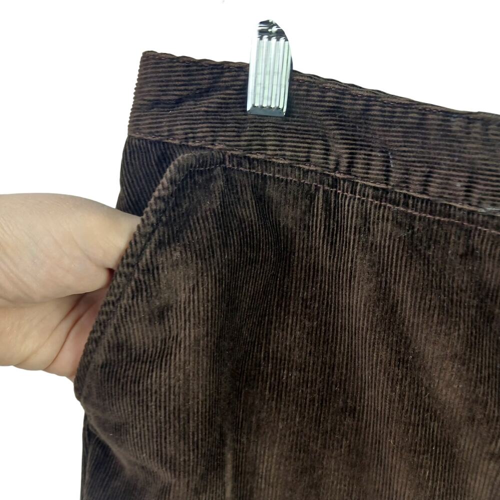 Eddie Bauer VTG SZ 12 100% Cotton Corduroy Long Pencil Skirt In Chocolate Brown - Picture 3 of 8